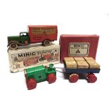 TWO TRI-ANG MINIC TINPLATE TOYS both pre-war, comprising a No.21M, Transport Van 'Minic