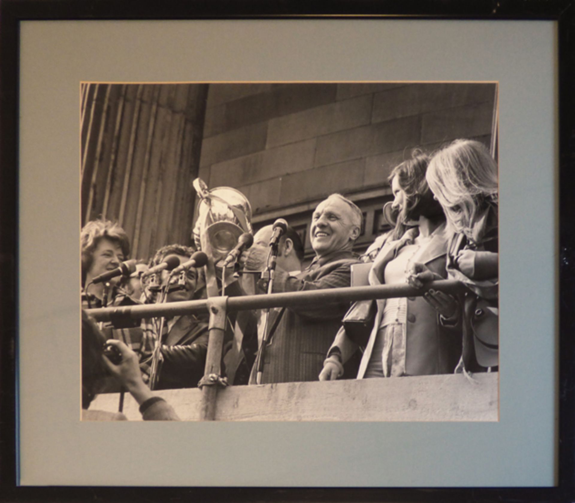 Framed and mounted b&w photograph removed from the corridor beside the Director's Lounge at