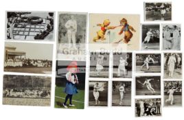Tennis cigarette cards & postcards,