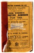 Nine 1920s John Wisden's Cricketers' Almanacks, for 1920 & 1921,