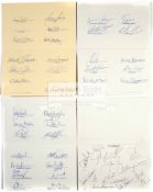 Autographs from the 1993 Rugby World Cup Sevens, 7 folding cards team-signed inside by Scotland,