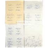 Autographs from the 1993 Rugby World Cup Sevens, 7 folding cards team-signed inside by Scotland,