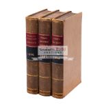 Three John Wisden's Cricketers' Almanacks for 1896 to 1898, all attractively rebound in calf,