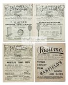 Early tennis magazines, comprising five editions of Pastime dated July 13 1887, July 25 1888,