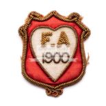 Football Association badge issued to Councillor A.G. Hines for the Bury v Southampton 1900 F.A.