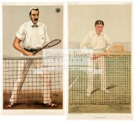 Two Vanity Fair prints of the lawn tennis players Michael Michailovitch and "Laurie" Doherty,