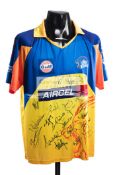 Team-signed 2010 Chennai Super Kings cricket shirt,