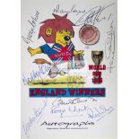 England 1966 World Cup Willie Winners card signed by 10 players,