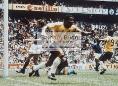 Jairzinho signed Brazil v Italy 1970 World Cup Final colour photograph, 12 by 16in.