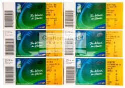 Six tickets for the 2003 Rugby World Cup, England matches v Uruguay, Wales (q/f),