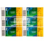 Six tickets for the 2003 Rugby World Cup, England matches v Uruguay, Wales (q/f),