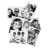 A group of 18 press photographs featuring the F1 drivers Alain Prost,