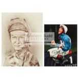 The signatures of the jockeys Lester Piggott & Frankie Dettori,