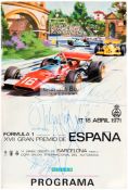 Autographed 1971 Formula 1 Spanish Grand Prix programme,