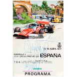 Autographed 1971 Formula 1 Spanish Grand Prix programme,