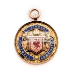 9ct. gold & enamel I Zingari Football Combination winner's medal awarded to D. Black of Marine F.C.