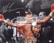 Mike Tyson signed large colour photograph, 16 by 20in.