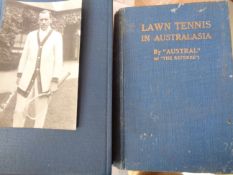 Two scarce early Australian books, Lawn Tennis in Australia, by "Austral", publisher Edwards,