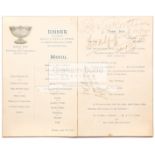 Autographed menu for a dinner in honour of the British 1912 Davis Cup winning tennis team,