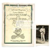 Rare official programme for the Lawn Tennis Championship of the United States Men's Singles,
