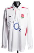 Jonny Wilkinson signed England replica 2003 Grand Slam season rugby shirt,