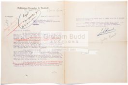 A Jules Rimet signed typescript letter on Federation Francaise de Football headed paper dated 16th