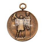 Stockholm 1912 Olympic Games bronze third place team prize medal for gymnastics, bronze,