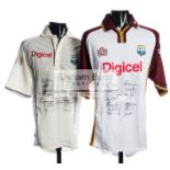 Team-signed West Indies 2007 Tour of England player's Test Match shirt,