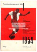 Rare 1954 World Cup tournament programme, German language, red, 32 pages,