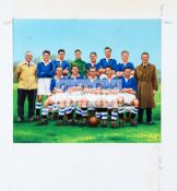 An original artwork featuring the Chelsea 1954-55 Football League Championship team produced for