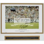 Gordon Banks and Pele double-signed 1970 World Cup photographic print titled "The Greatest Ever