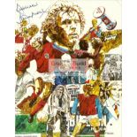 Bobby Moore signed photo-montage, 10 by 8in.