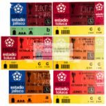 Six 1970 World Cup tickets, Brazil v Czechoslovakia, Italy v Sweden (unused),