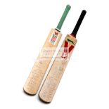 Two autographed bats from ODI cricket tournaments held in Australia,