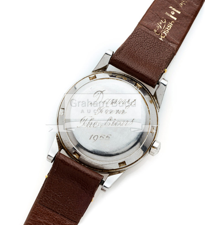 An Omega 'Seamaster' gentlemen's automatic wristwatch presented by the players to Danny Ellis