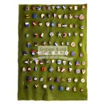 A collection of 96 French football pin badges, issued by Fraise Demey, Paris,