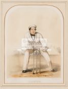 An original coloured lithograph after John Corbet Anderson of the cricketer Tom Lockyer,