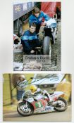 Joey Dunlop signed Ulster Grand Prix photo and other event ephemera,