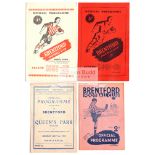 A collection of 71 Brentford FC home programmes 1947 to 1965, 16 x 1947-48, 21 x 48-49, 15 x 49-50,