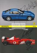 Michael Schumacher, Rubens Barrichello, Jean Todt signed 2004 'La Ferrari' cover,