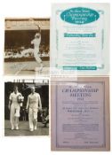 Wimbledon Lawn Tennis Championships programmes for 1931 and 1934,