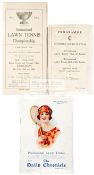 A group of three scarce lawn tennis programmes,