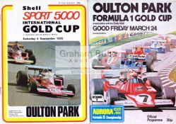 David Purley-signed 1975 Oulton Park International Gold Cup programme,