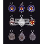 A group of nine medals relating to football in Kent in the 1930s, by Croneen of Gillingham,