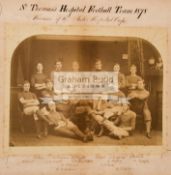 Period Official Photograph of the St Thomas's Hospital Rugby Football XI,
