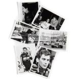 A group of 18 press photographs featuring Ayrton Senna, all 5 by 7in.