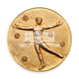 St Moritz 1928 Winter Olympic Games gold first place winner's medal in original box of issue,