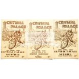 Three Crystal Palace programmes for the 1939 revival season, v Norwich & Sheffield,