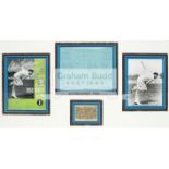 Autographed 'Bedser's Match' England v Australia 1953 Trent Bridge Test Match memorabilia display,