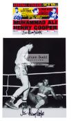 Sir Henry Cooper signed photograph and postcard,